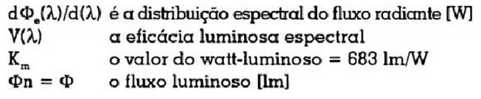 Termos Matemticos do fluxo luminoso